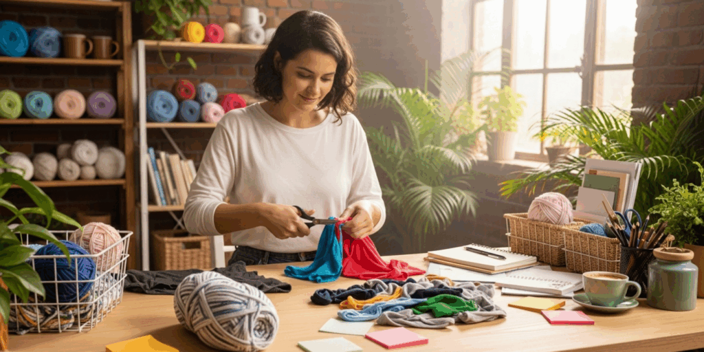 Turning Old Clothes Into Yarn_ The Simple “T-Shirt Yarn” Method