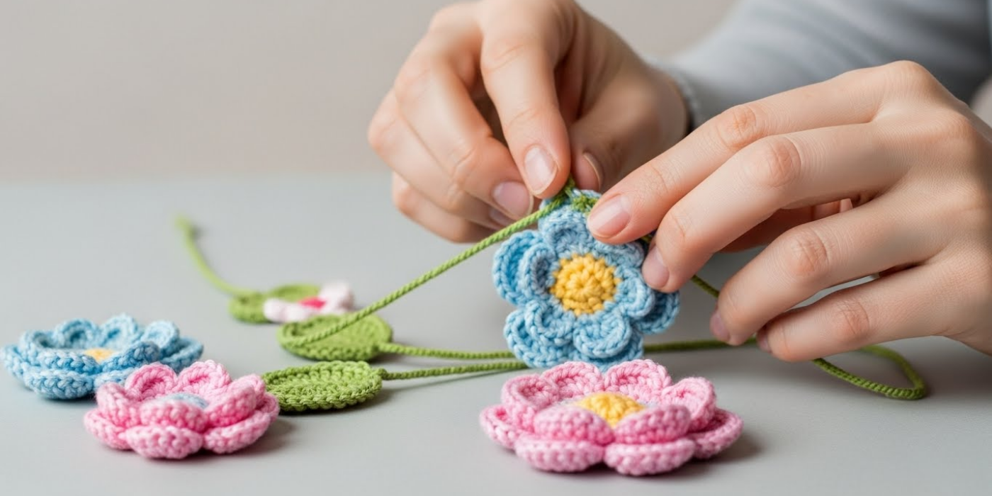 3D Crochet Flowers and Embellishments