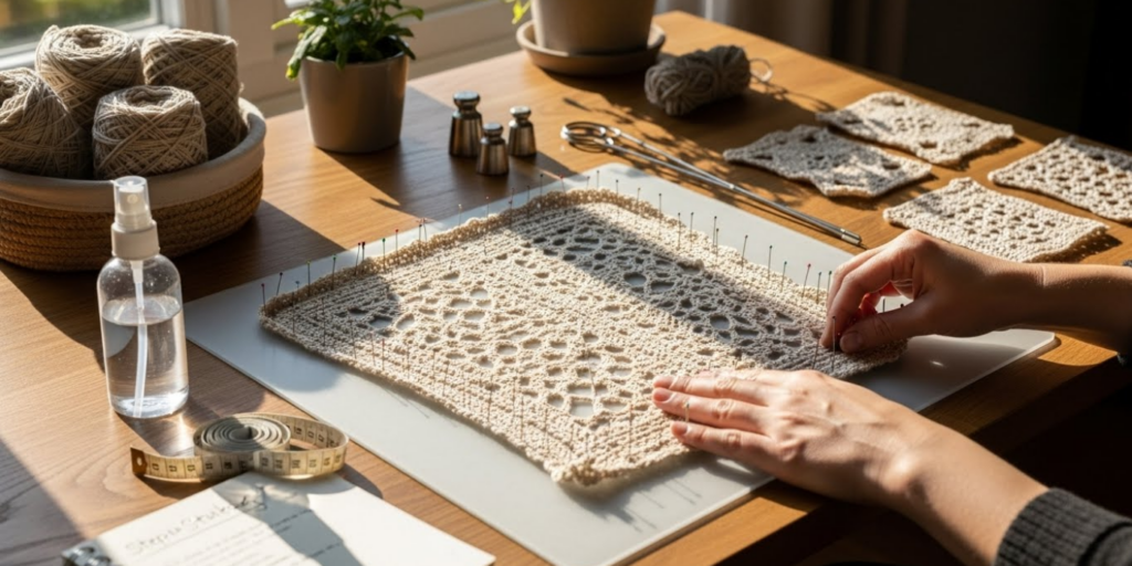 Mastering Wet Blocking_ Precision Shaping for Lace and Plant Fibers